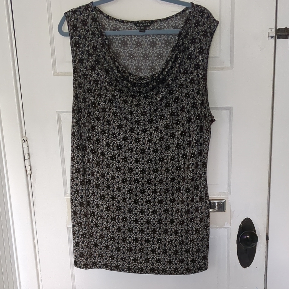 Apt. 9 Black and Gray Patterned Tank Top